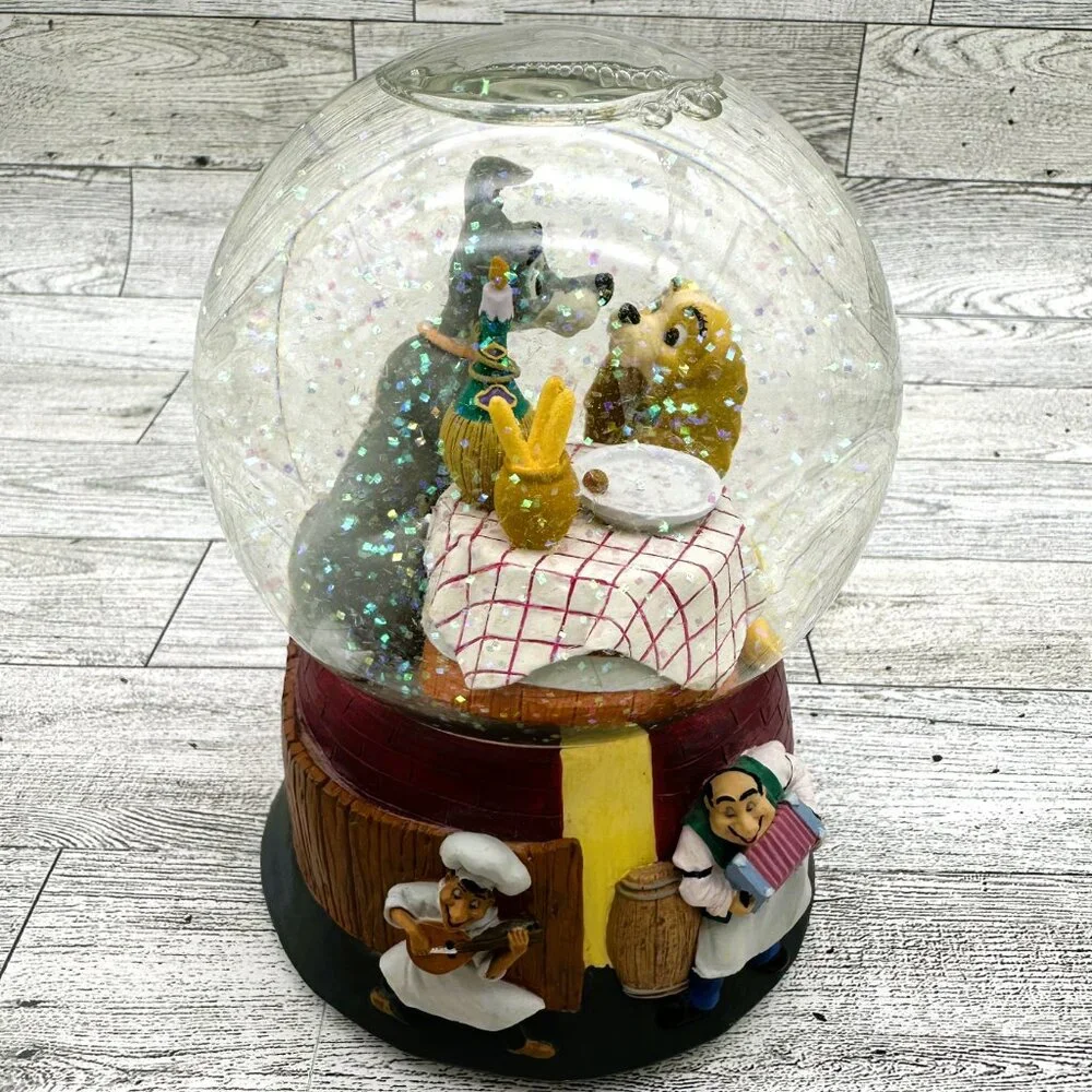 Disney Lady and the Tramp Snow Globe, plays "Bella Notte (This is the Night)" - Picture 2 of 8